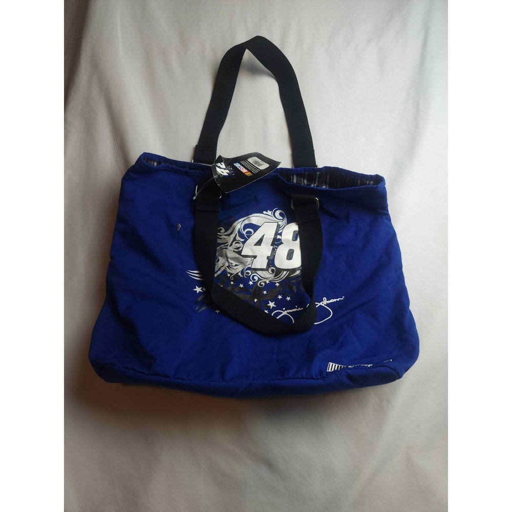 NASCAR Jimmie Johnson 48 Tote Bag Blue Canvas Lined Zipper Pocket New 2010